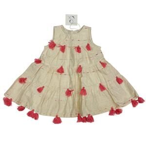 NWT Poppet & Fox Size 7 Pink Tassel Tulum Dress